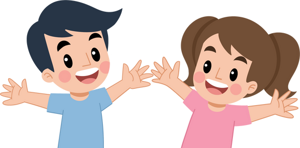 Happy boy and girl illustration, children, kids